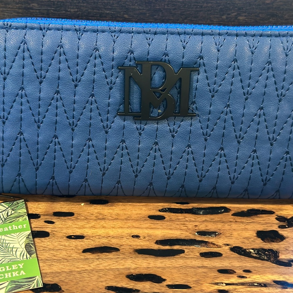 Badgley Mischka Vegan Leather Blue Wallet